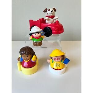 Fisher-Price Little People Lot of 4 Figures 2 Chairs and 1 Truck Vintage 2000